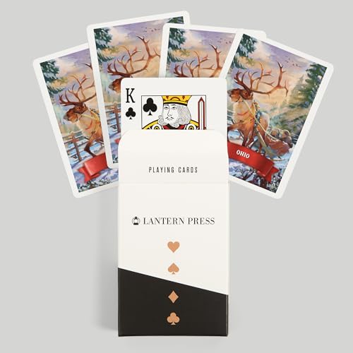 Lantern Press Ohio Christmas Sleigh Ride Baraja de 52 cartas póker miniatura 6