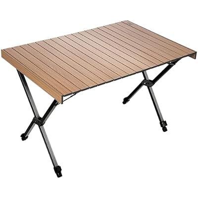 TIMBER RIDGE Mesa Plegable Portatil Camping Altura Ajustable Mesa Enrollable de Aluminio Ligera para 4-6 Personas, para Acampar, Picnic, Barbacoa, Patio, Fiesta
