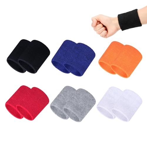 Haluway 12 PCS Sports Sweat Wristbands, Absorbent Wristbands for Men Women, Non-Slip Sweat Bands for Running, Basketball, Tennis, Gym Vibrant Colors