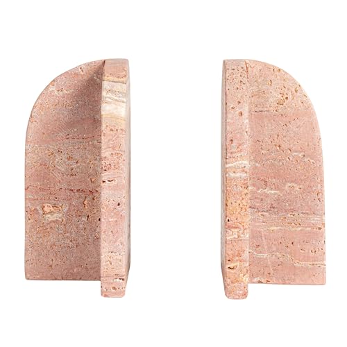 Serre-livres travertin rouge Bloomingville objet design luxe - 7