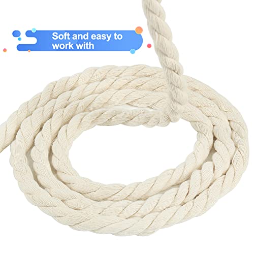Tenn Well 8mm Macrame Cord, 59 Feet 3Ply Twisted Craft Cotton Rope Thick Nautical Rope for Crafts, Wall Hangings, Plant Hangers, Knotting, Rope Basket Making (Beige) by Tenn Well - Image 8