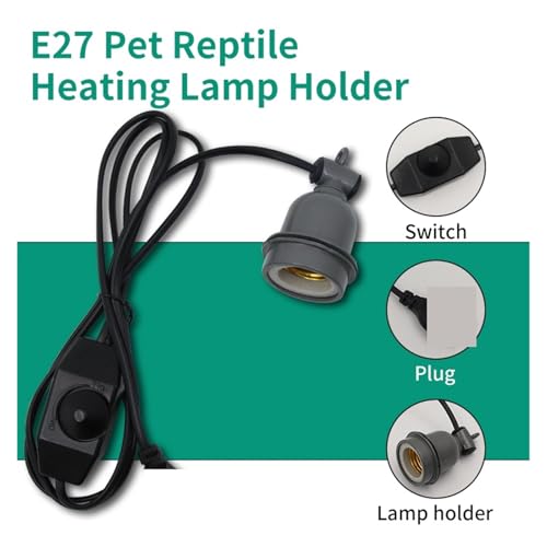 Support de lampe chauffante E27 anti-brûlure avec cordon pour reptile