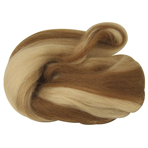 Rayher 5366500 laine mérinos kammzug multicolore 21 en bandes microns sB 50 g de porte marron sons