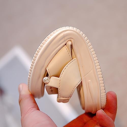 Customized Slides Kids Girls Sandal Summer Solid Flat Bottom Rubber Sole Bow Pearl Soccer Shoes for Toddlers4