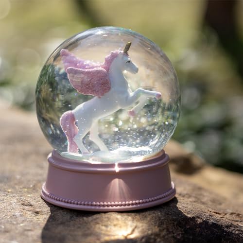Unicorn Snow Globes for Girls, Pink Glitter Glass Snowglobe for Kids, Christmas Birthday Gifts for Girls, Wife, Daughter, Granddaughter(100MM)