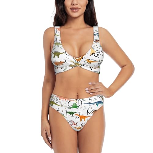 Maillot de bain séchage rapide à motif dinosaure pour femme