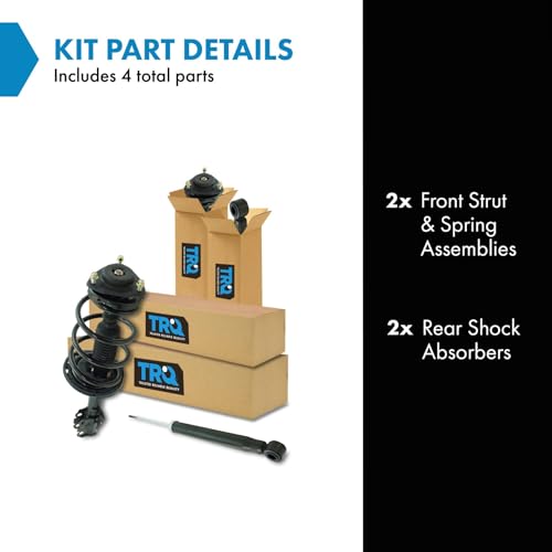 Image of TRQ Front and Rear Complete Strut Assembly & Shock Absorber Kit Complete Strut & Coil Spring Assembly Compatible with 2011-2014 Toyota Sienna