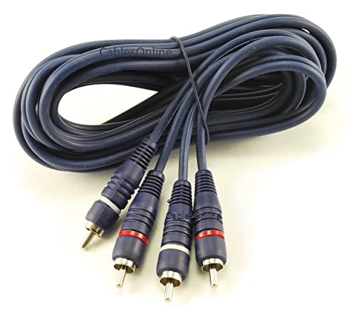 cablesonline 12 ft 2 Cinch auf 2 Cinch Stecker auf Stecker Hochwertigen Mixer/Stereo-System Audio Kabel, blau (av-412e) Cover