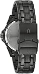Bulova Men's Classic Dress 6-Hand Multi-Function Day/Date Quartz Watch, Black Patterned Dial, 43mm
