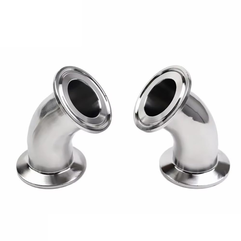 Codo 45° Tri Clamp SUS304 Acero Inoxidable Cervecería 1 Pieza | Superficie Pulida Lisa, Material Sanitario, Varios Diámetros, Conexión Hermética Sin Fugas(45mm x ferrule 64)