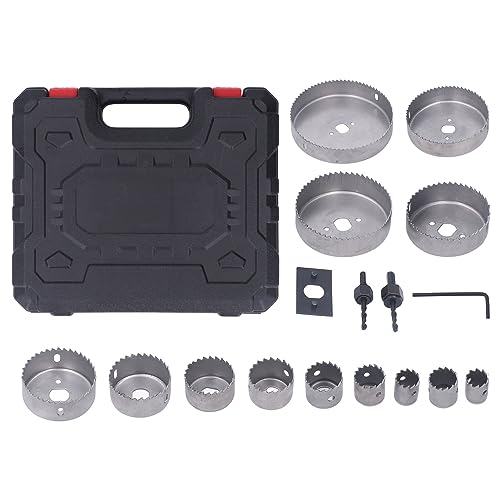 Kits de sierras de corona, 17 piezas, acero de alta velocidad y aleación - Corte rápido y estable, dientes incisivos para bricolaje y carpintería