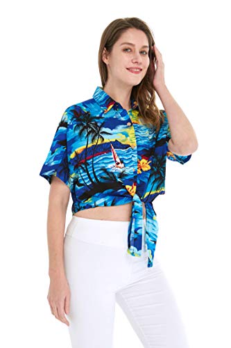 Image of Hawaii Hangover Family Matching Hawaiian Clothes, Sunset Blue | Family matching Hawaiian outfits, Sunset Blue, lightweight rayon, machine washable, tropical print, luaus, cruises