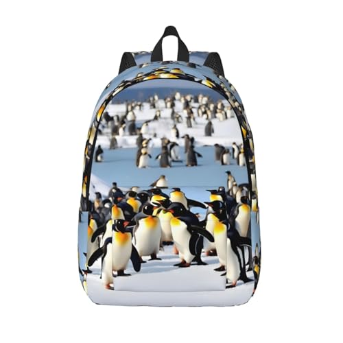 Sac à dos en toile WURTON avec imprimé pingouin pour transporter vos dossiers