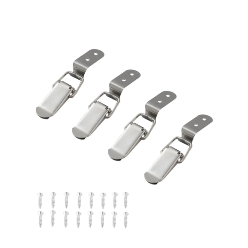 Latch 90 Degree Stainless Steel Spring Loaded Toggle Latch, Silver Catch Hasp Clamp Clip Lock with for Cabinet, Wooden Case, Box (90mm - 4 Pack)