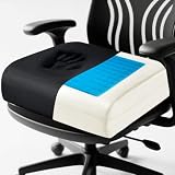 MINUPWELL 6" Gel Seat Cushion Extra Thick, 2 Layers Memory Foam Adult Booster Seat Cushion, Thick Wheelchair Cushions, Thick Adult Booster seat Chair Cushion for Car Seat - 18x16x6in -οΌBlackοΌ