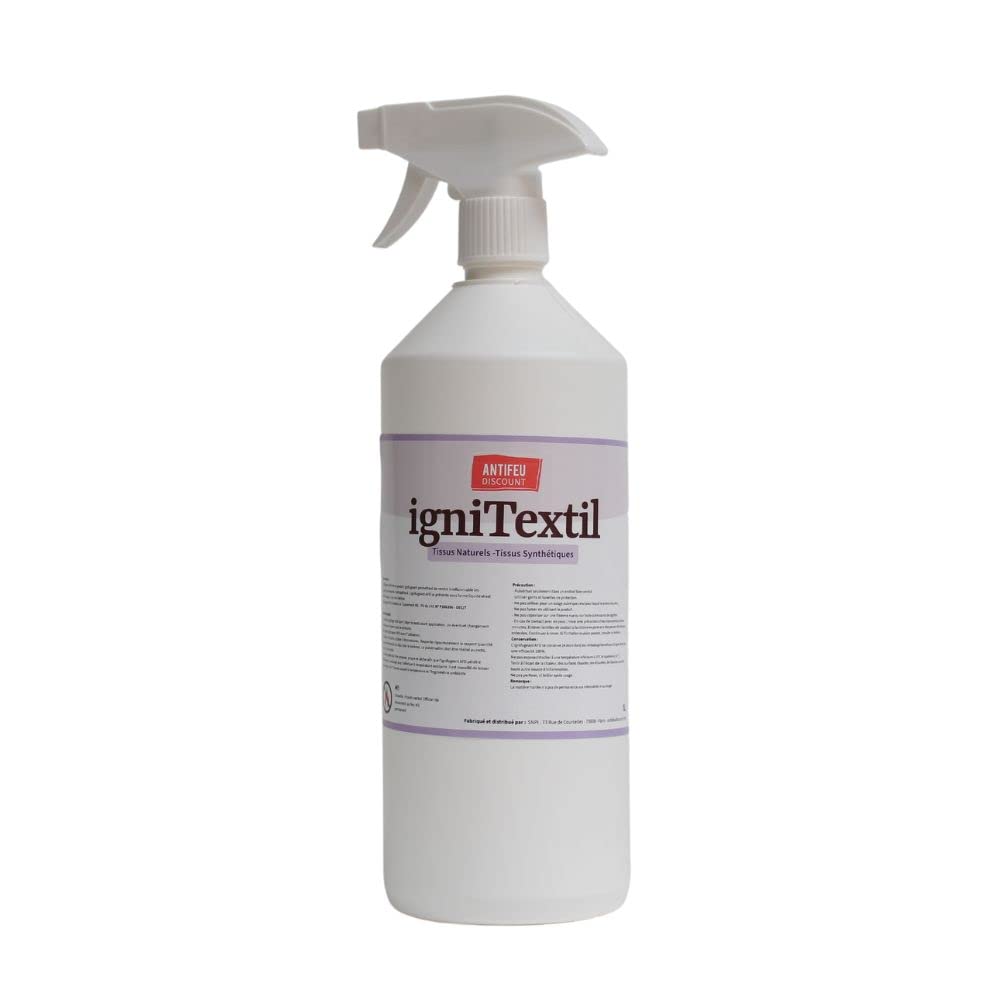 Spray Ignifuge Textile M1 Antifeu Tissu 1L | Traitement Ignifugation Tissus & Rideaux, Prêt à l'Emploi, À Pulvériser, Fabrication Française