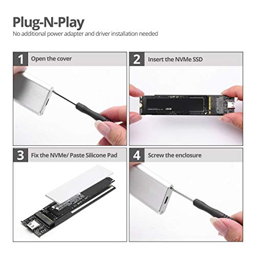 Caja externa SIIG para SSD NVMe USB C 10Gbps miniatura 4