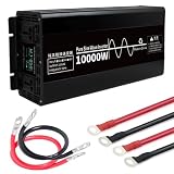 Eastnmythet Convertidor de Voltaje de 10 000 W, Inversor para Autocaravanas, Inversor de CC de 12 V, 24 V y 48 V a CA de 110 V/220 V para Autocaravanas, Camiones, Inversor para Coche,10000W 48V