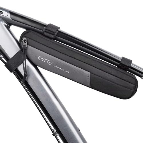 ROTTO Bolsa para Cuadro de Bicicleta Bolsa Triangular para Bicicleta Bajo el Tubo Superior con Bolsillo de Malla 1.2L para MTB Ebike Bici de Carretera