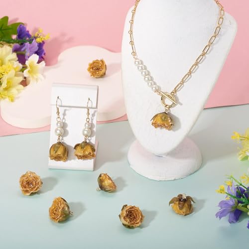 Craftdady 10Pcs Plastic Rose Charms Golden Rose Shaped Floral Charms with Leaves Lovely Flower Charm for Valentines Day Gifts DIY Earrings, Bracelets, Necklaces Jewelry Making by Craftdady - Used condition - Image 3