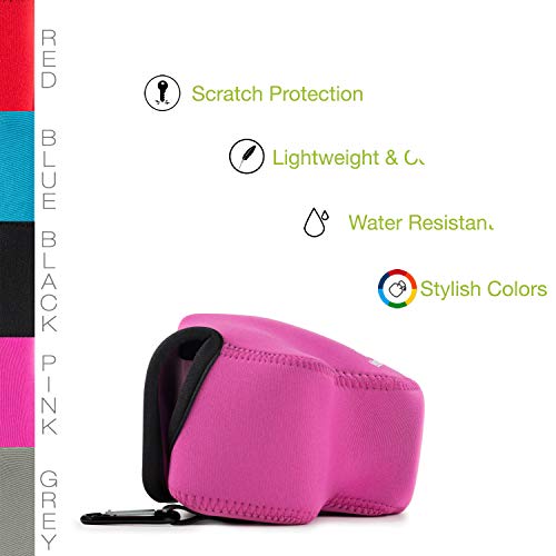Funda para cámara Nikon Coolpix L340 neoprén rosa fuerte miniatura 5