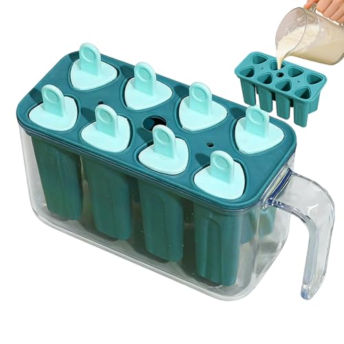 Ice Pop Maker - Ice Treats Mold With Sticks | 8-Cavity Reusable Easy-Release Freezer Bin | Easy-release Ices Pop Molds Freezer T