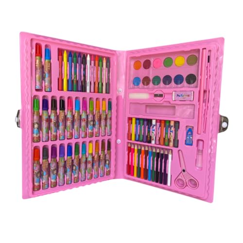 Maleta Estojo de Pintura Infantil com 86 Peças para Meninas KIT completo para Desenho e Pintura Ideal para Escola