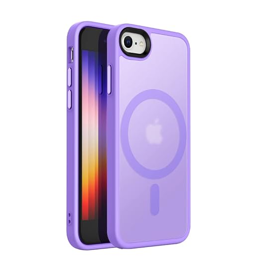 tigratigro Custodia Per iPhone SE 2022/SE2020,Cover iPhone 8, 4.7 Pollici,Compatibile Mag-Safe,Traslucida Texture Opaca, Flessibile e Anti-impronta,Consistenza Simile alla Pelle (Viola Lavanda)