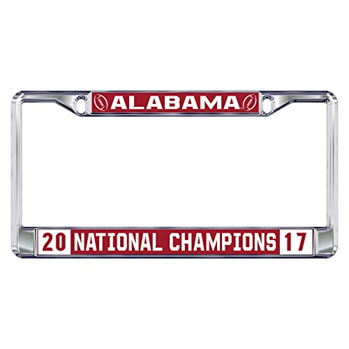 2017 National Champion Domed Mirrored License Plate Frame University of Alabama Crimson Tide