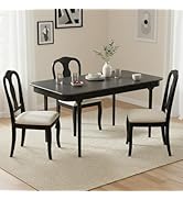 LukeAlon 63-inch Solid Wood Dining Table for 4-6, Mid-Century Modern Kitchen Table, Farmhouse Din...