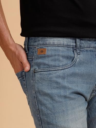 Image of WROGN Men's Stretch Cotton Jeans | Solid | Slim Fit
