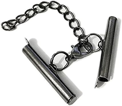 10Pcs Multi Strand Slide Tube Clasps multylayers Connector for Necklace Jewelry Findings (Gun Black Plated)