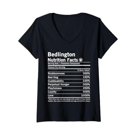 Women's Bedlington Terrier Nutrition Facts Funny Bedlington Dog V-Neck T-Shirt