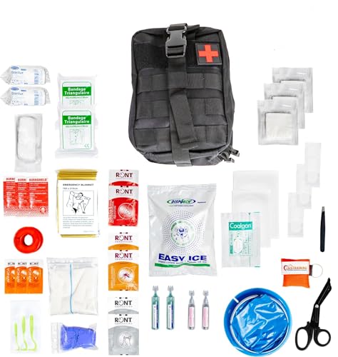 Trousse de Secours Tactique L – Kit de Premiers Soins Militaire Assemblé en France – Boîte d’Urgence - Sac Tactique MOLLE - Trousse de Premiers Soins