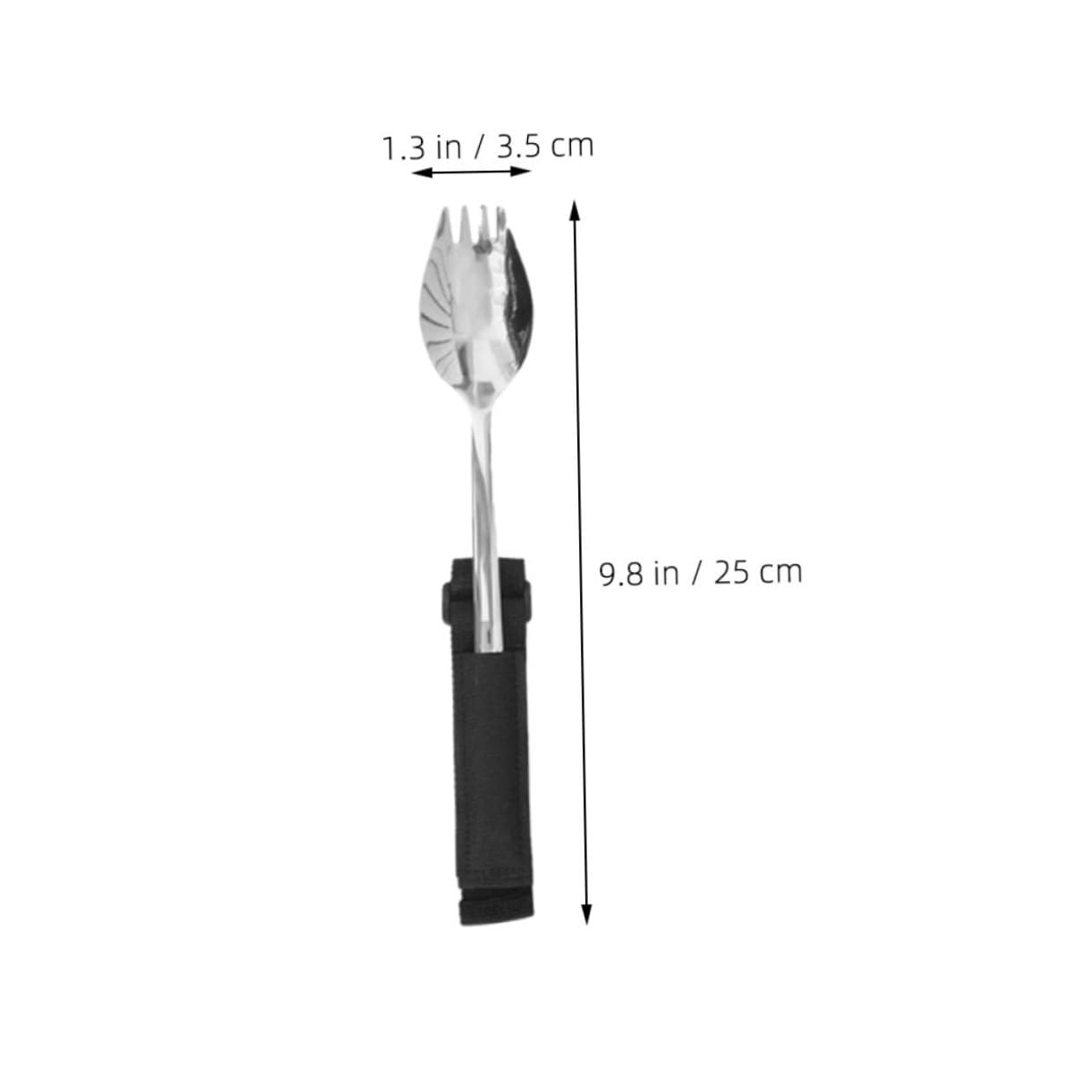 Utensilio para Comer Antideslizante para Adultos Mayores, Cuchara y Tenedor de Acero Inoxidable y Nylon, Ligero y Fácil de Agarrar para Personas Discapacidad