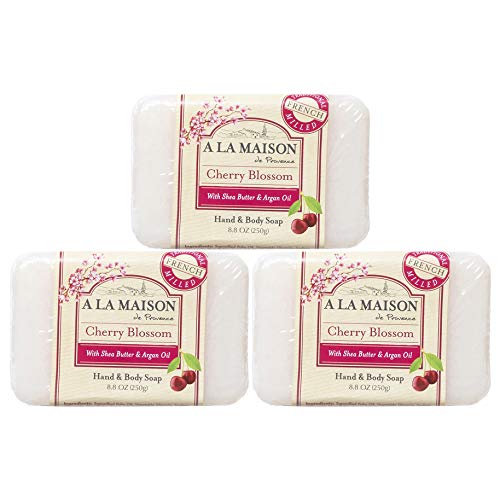 A La Maison Cherry Blossom Bar Soap - Triple French Milled Natural Moisturizing Hand Soap Bar (3 Bars Of Soap, 8.8 Oz) #TOP13