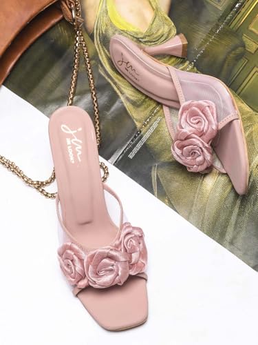 Image of JM LOOKS Stylish Embellished Kitten Heels Sandal For Women & Girls | Pencil Heels | Stiletto Heels |
