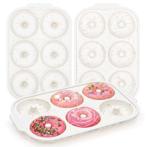 KASHME 3 Inch Silicone Donut Pan for Baking with Metal Frame(3 Pcs)