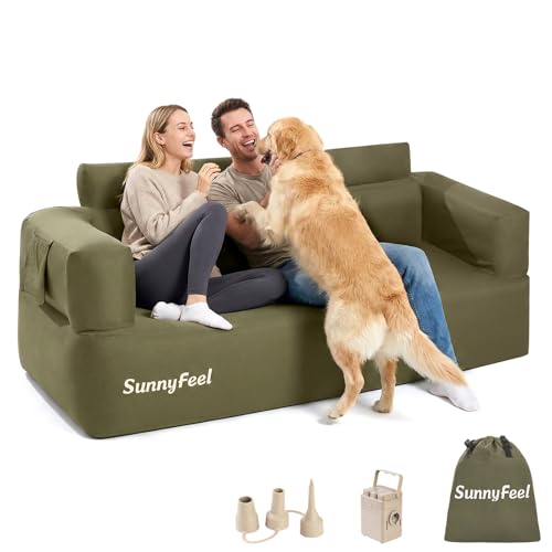 SUNNYFEEL Inflatable Couch for Camping with Built-in Pump - 2-3 Person