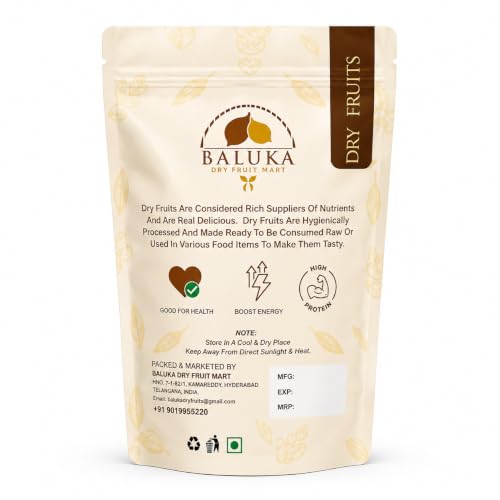 Image of Baluka Dry Fruit Mart Premium Whole Cashews (Kaju), W180 Jumbo Grade | Nutritious & Delicious | Rich in Protein & Essential Minerals | Fresh & Crunchy Dry Fruits