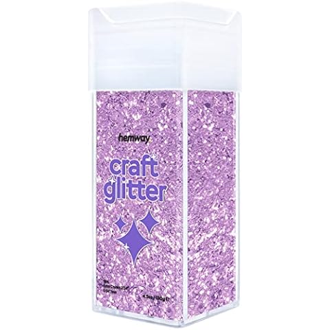 Hemway Craft Glitter Shaker - Coctelera de purpurina de 4.6 onzas para manualidades, uñas, pintura, color morado lavanda Cover