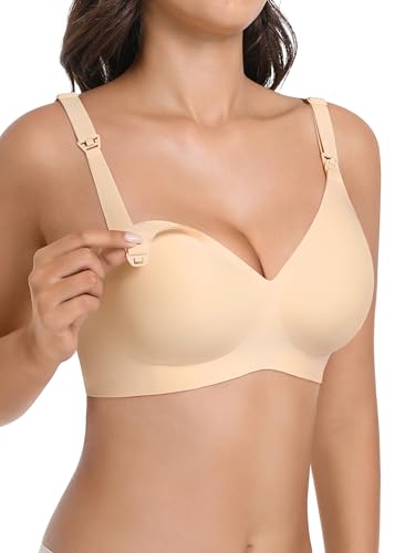 Maternity Nursing Bras Wireless Seamless Ultra-Soft Comfort for Breastfeeding Pregnancy Easy One-Handed Access Sleep Bra