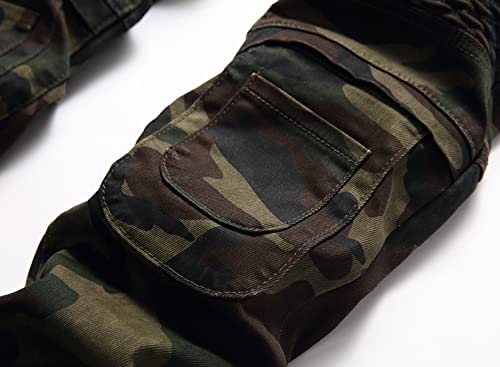 Tmmmt Men's Biker Camouflage Straight Fit Slim Jeans (32,1651Camouflage) #TOP3