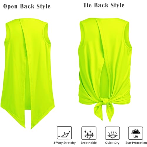 Image of Zaclotre Girls Athletic Tank Tops Open Tie Back Sleeveless Workout Shirts