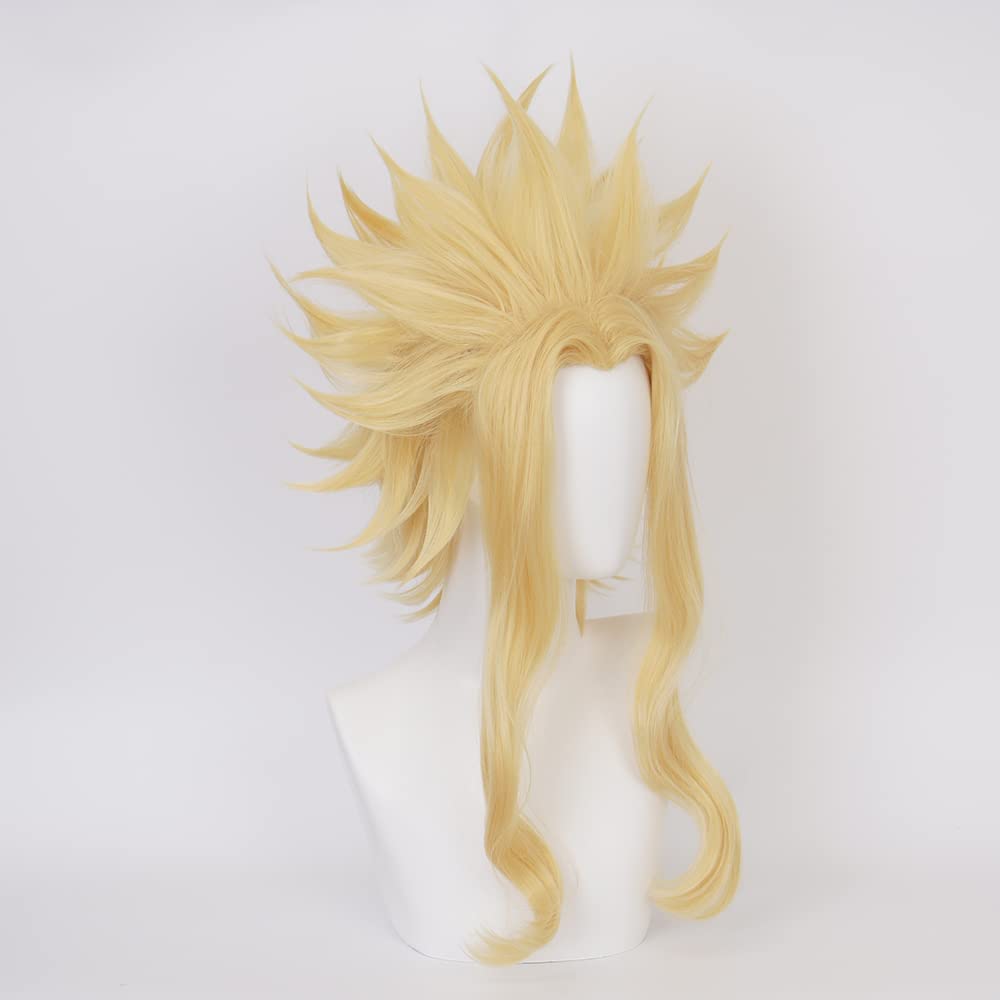 Golden Yellow Short Wave Heat Resistant Synthetic Costume Hair for Men Women Halloween Cos Anime Party Replacement Wigs - Image 4
