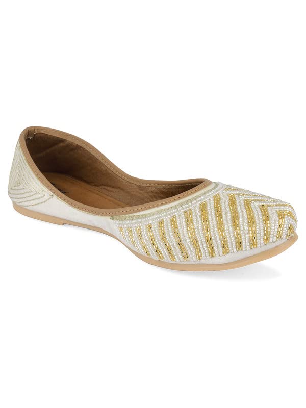 desi colour Women Ethnic Footwear Mojari/Punjabi Jutti-Sleek Pearl-Pink-picture-42