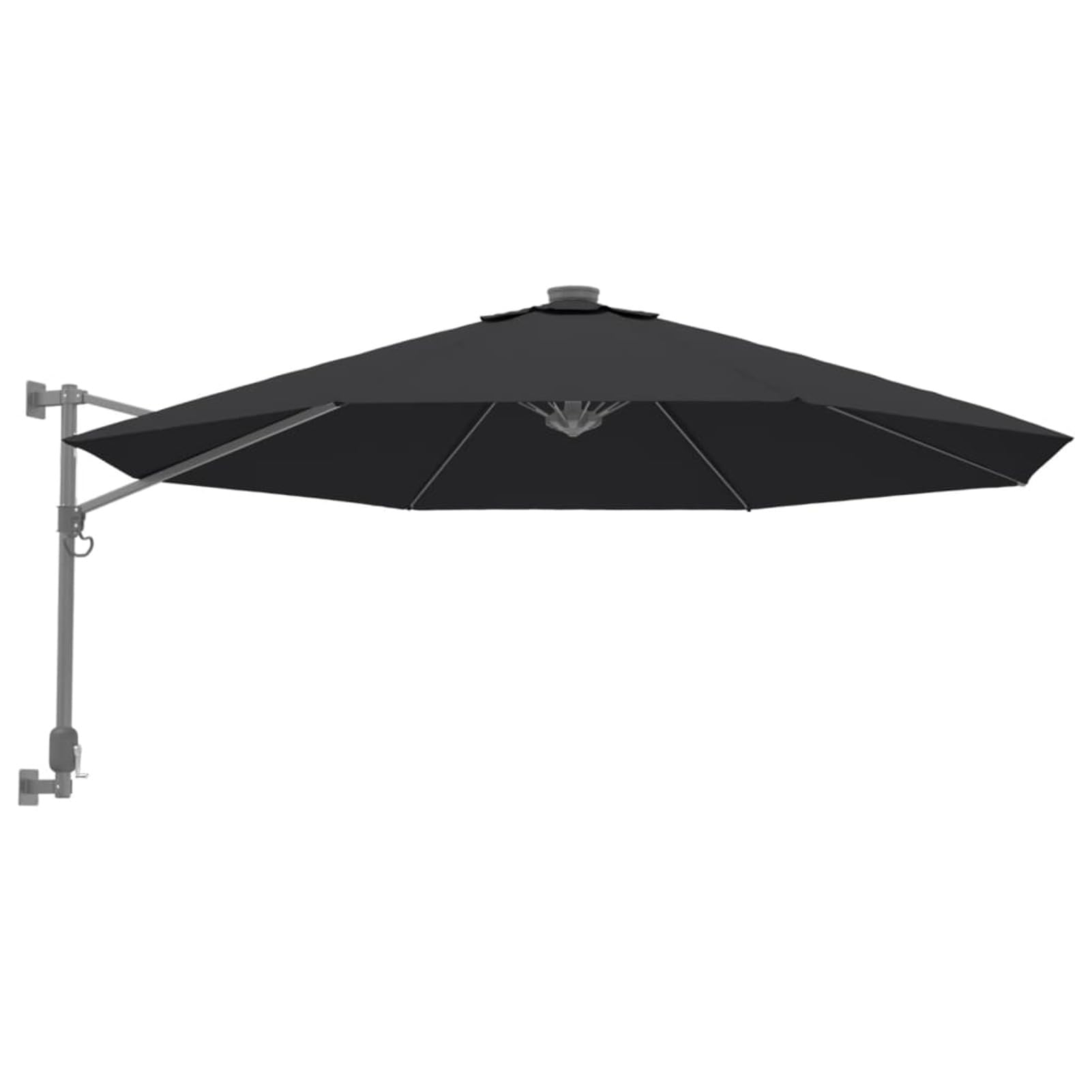 Tissu de Remplacement pour Parasol déporté Noir 350 cm,Housse de Rechange pour Parasol,Imperméable,Anti-UV, Tissu de Remplacement pour Parasol