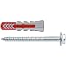 fischer 536392 Tasselli DUOPOWER con Vite Esagonale, Grigio e Rosso, 10x50 T