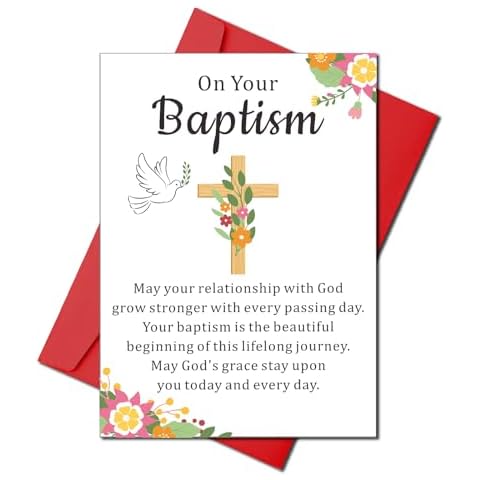Baptism Card Baptism Gifts for Girls Boys Baptism Favors for Women Men Adult Catholic Christening Card Gifts for Girls Boys Catholic Baptism Gifts for Girl Boys Godson Goddaughter Christmas Gifts Cover