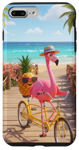 Flamingo Pineapple Bike Ride iPhone 7/8 Plus Case